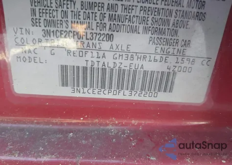 2015 Nissan Versa Note Sv z USA, uszkodzony, nr VIN 3N1CE2CP0FL372200